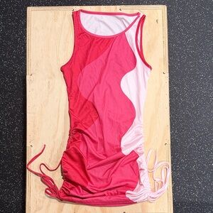 Stylish Pink and Red Swim Coverup